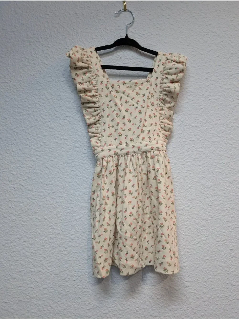 Kate Quinn Organic Cotton French Rosebud Ruffle Strap Pinafore Dress 2T Floral